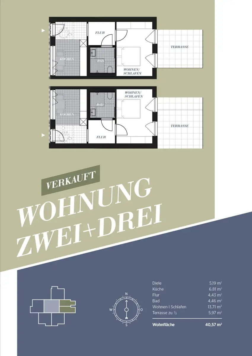Grundriss Wohnung 02 + 03
